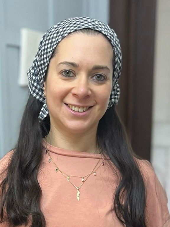 Blue gingham - small square tichel bandana