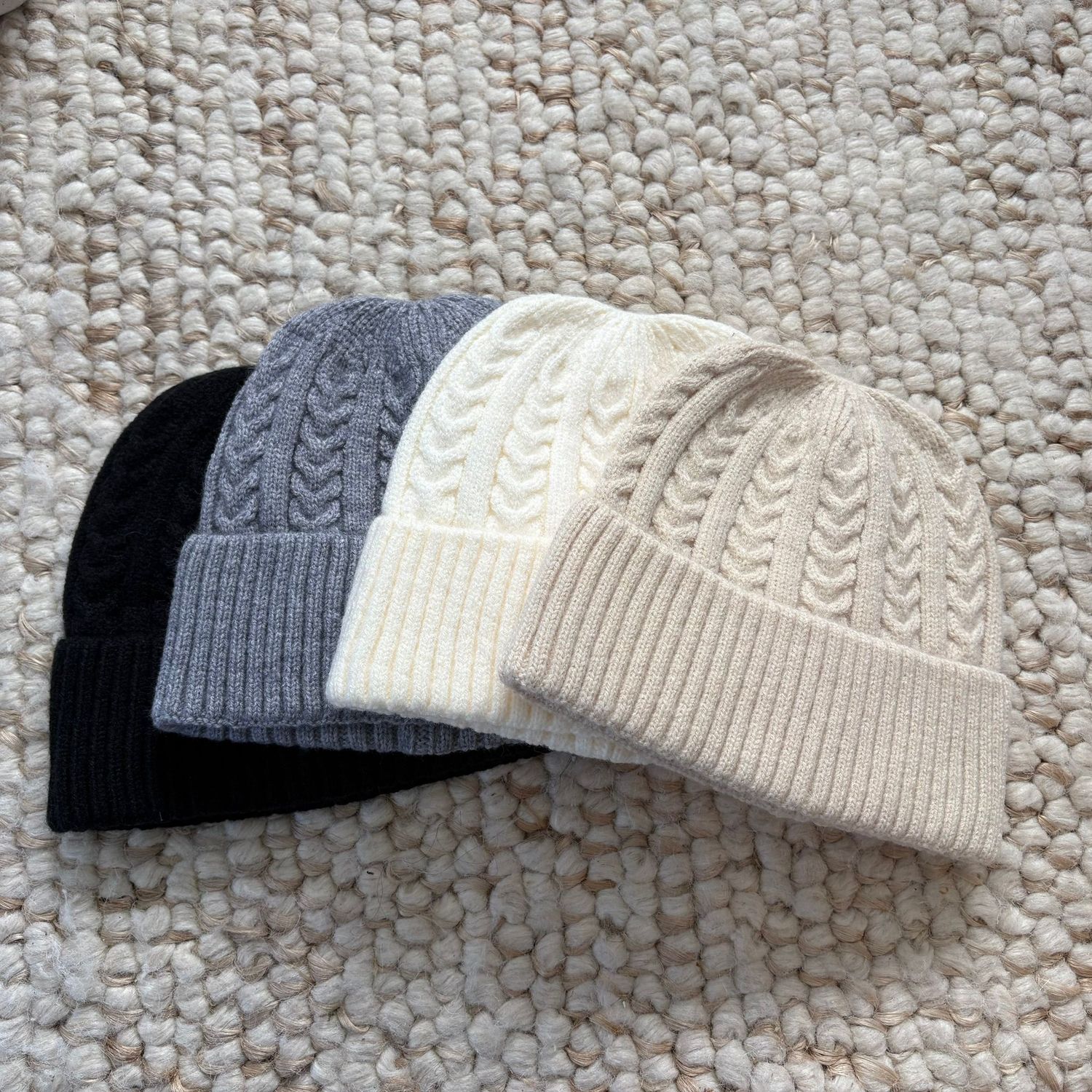 Cable Knit fold-over hat/Beanie