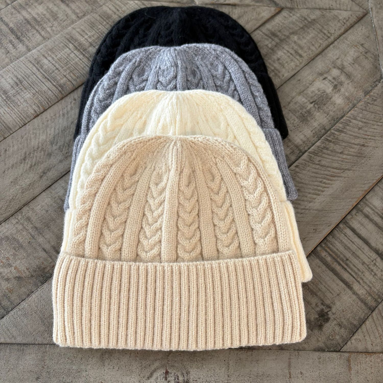 Cable Knit fold-over hat/Beanie