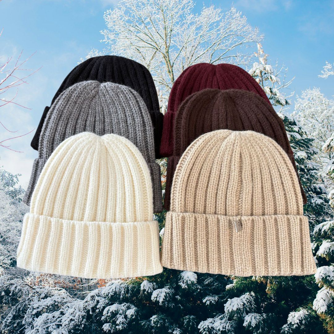 Ribbed Knit Fold-Over Hat/Beanie