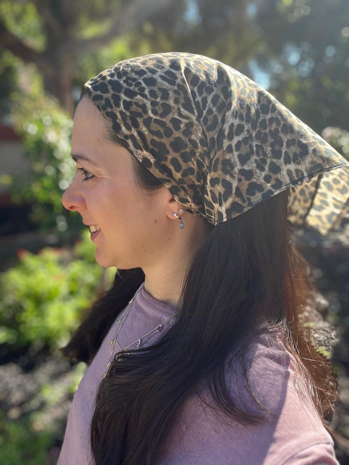 Leopard - small square tichel bandana
