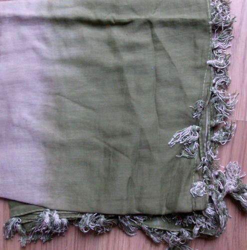 Baby soft cotton tichel - two tone green and beige