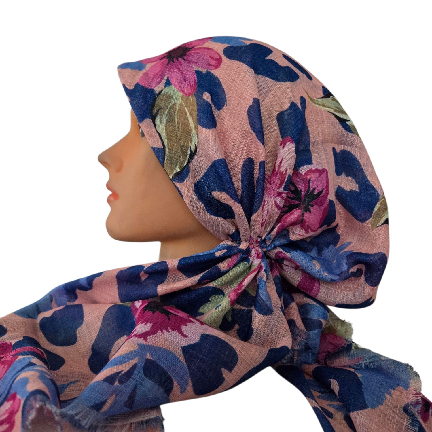 Peachy botanic breeze - soft fringes pretied tichel