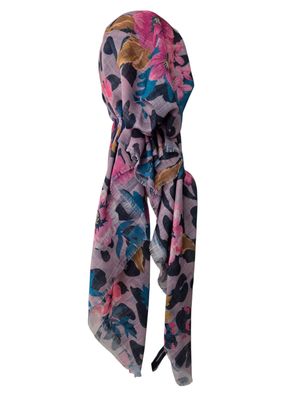 Mauve botanic breeze - soft fringes pretied tichel