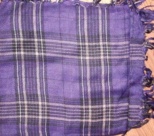 Purple Fall plaid tichel
