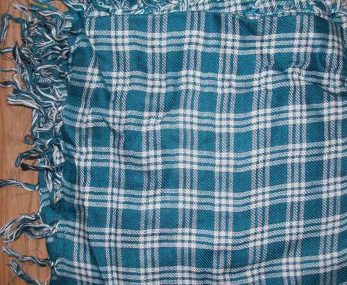 Teal Fall plaid tichel