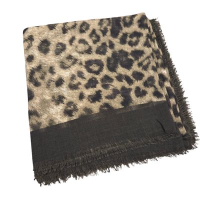 Green - luxe leopard -  soft fringed tichel