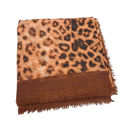 Rust - luxe leopard -  soft fringed tichel