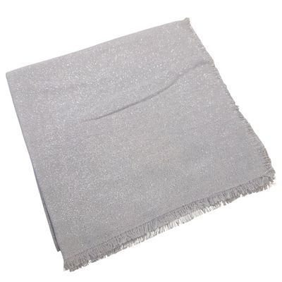 Solid slightly glittery soft fringed tichel - silver