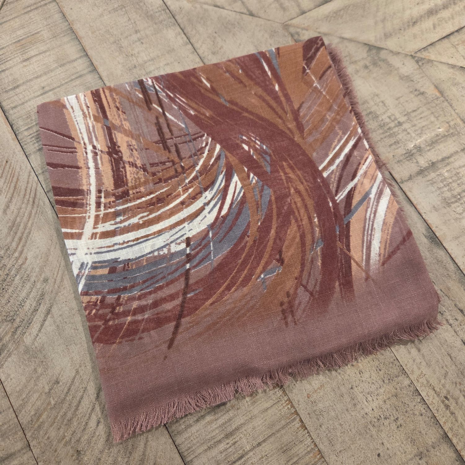 Mocha/mauve - Fall Brushstrokes -  soft fringed tichel