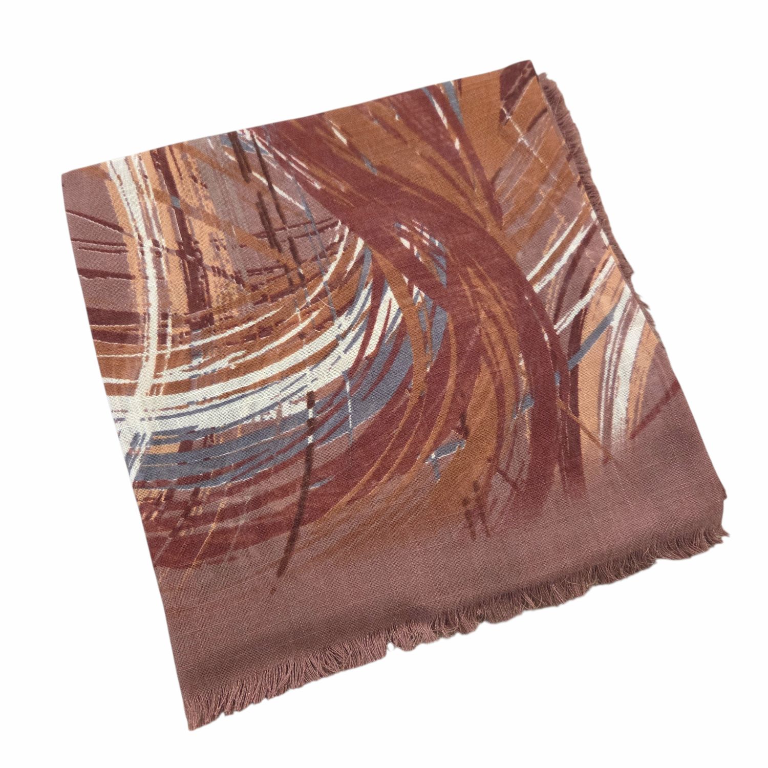 Mocha/mauve - Fall Brushstrokes -  soft fringed tichel