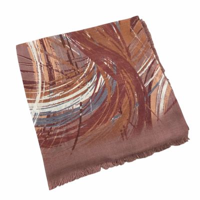 Mocha/mauve - Fall Brushstrokes -  soft fringed tichel