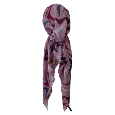 Light pink/blush - geometric breeze -  soft fringes pretied tichel