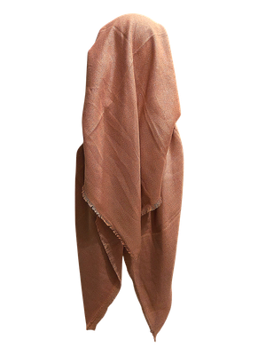 Dusty mauve - Glittery - long kerchief back - soft fringes pretied tichel (BBS) w/band sewn in