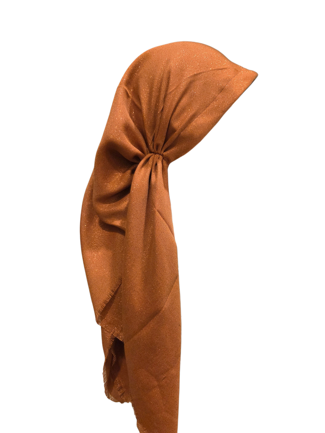 Spice - Glittery - long kerchief back - soft fringes pretied tichel (BBS) w/band sewn in