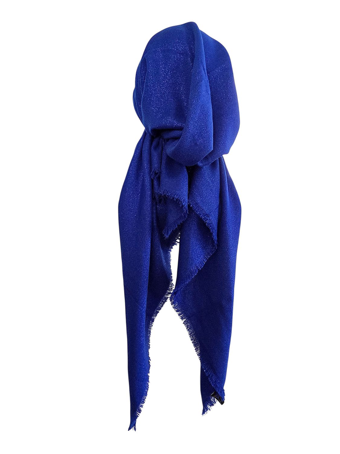 Royal blue w/ glitter - soft fringes pretied tichel