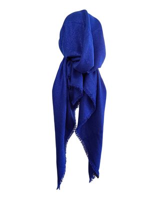 Royal blue w/ glitter - soft fringes pretied tichel