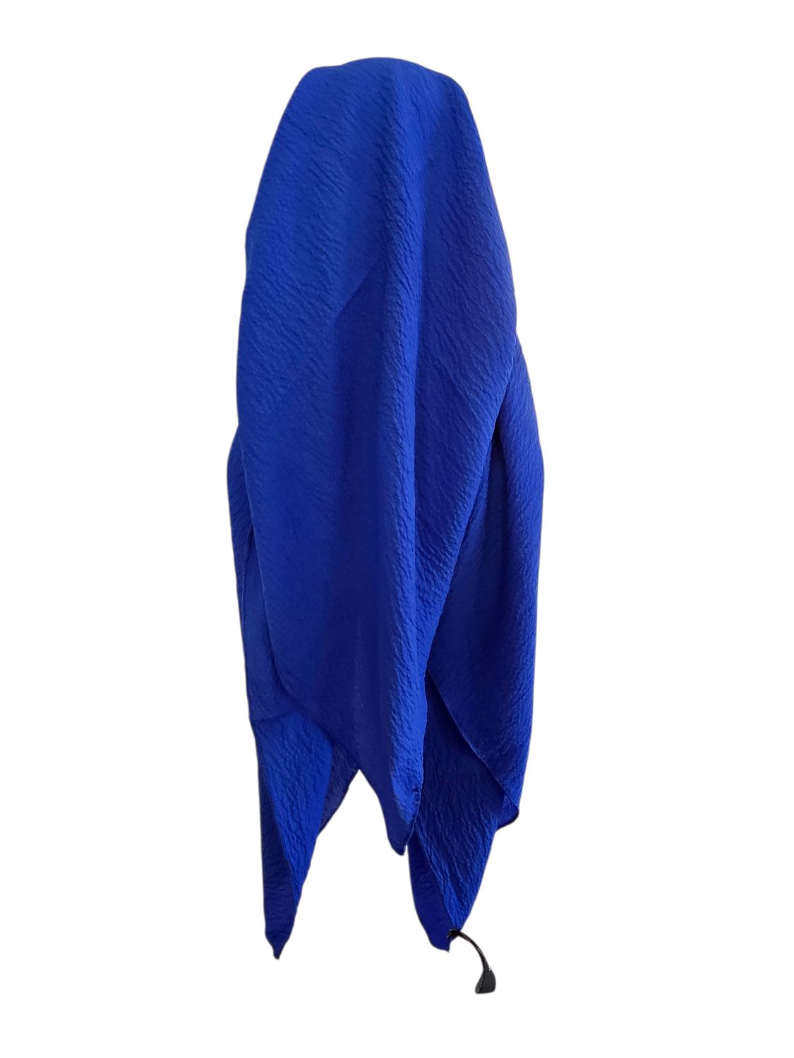 Royal blue - long kerchief back - textured pretied tichel (BBS) w/band sewn in