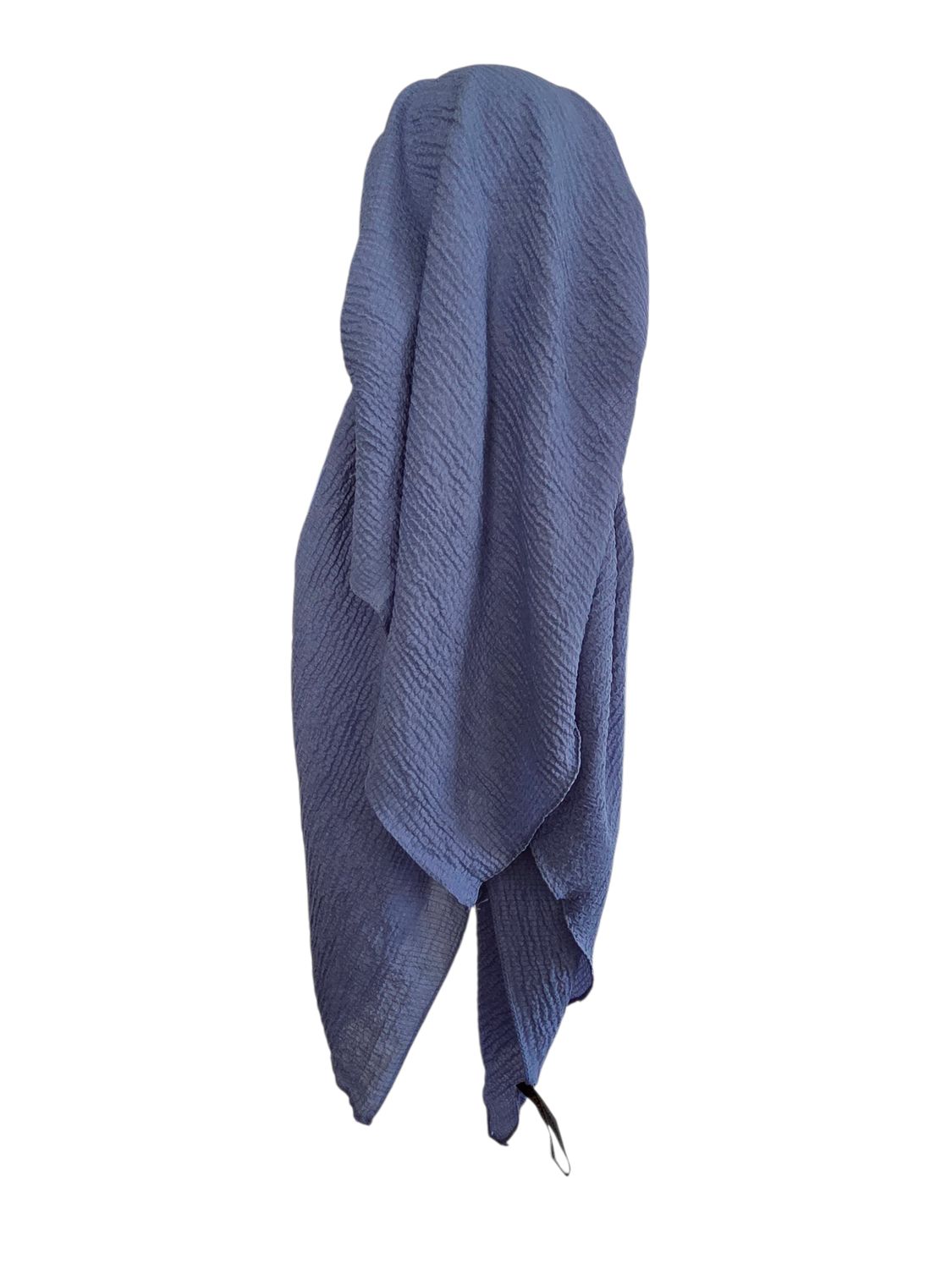 Light blue/denim - long kerchief back - textured pretied tichel (BBS) w/band sewn in