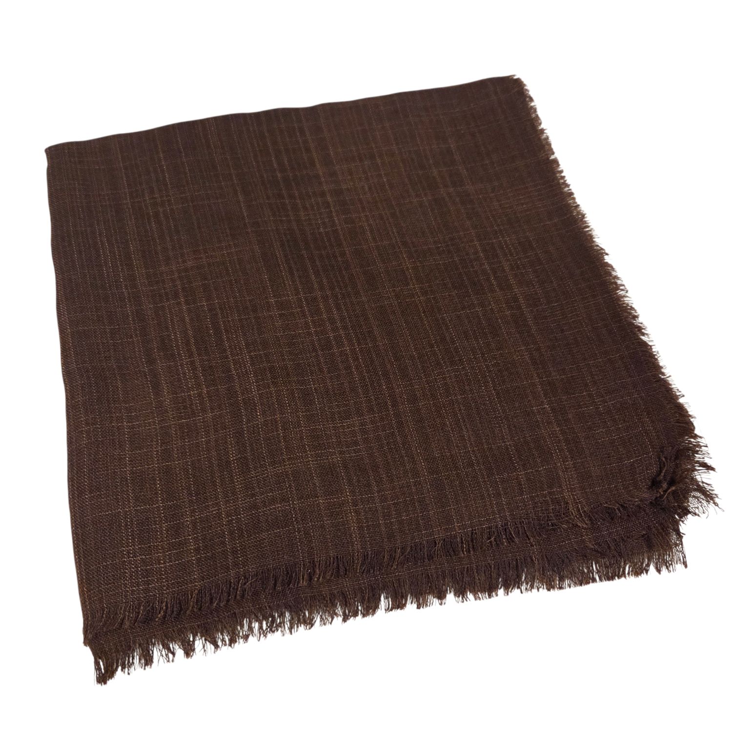 Solid soft fringed tichel - chocolate brown