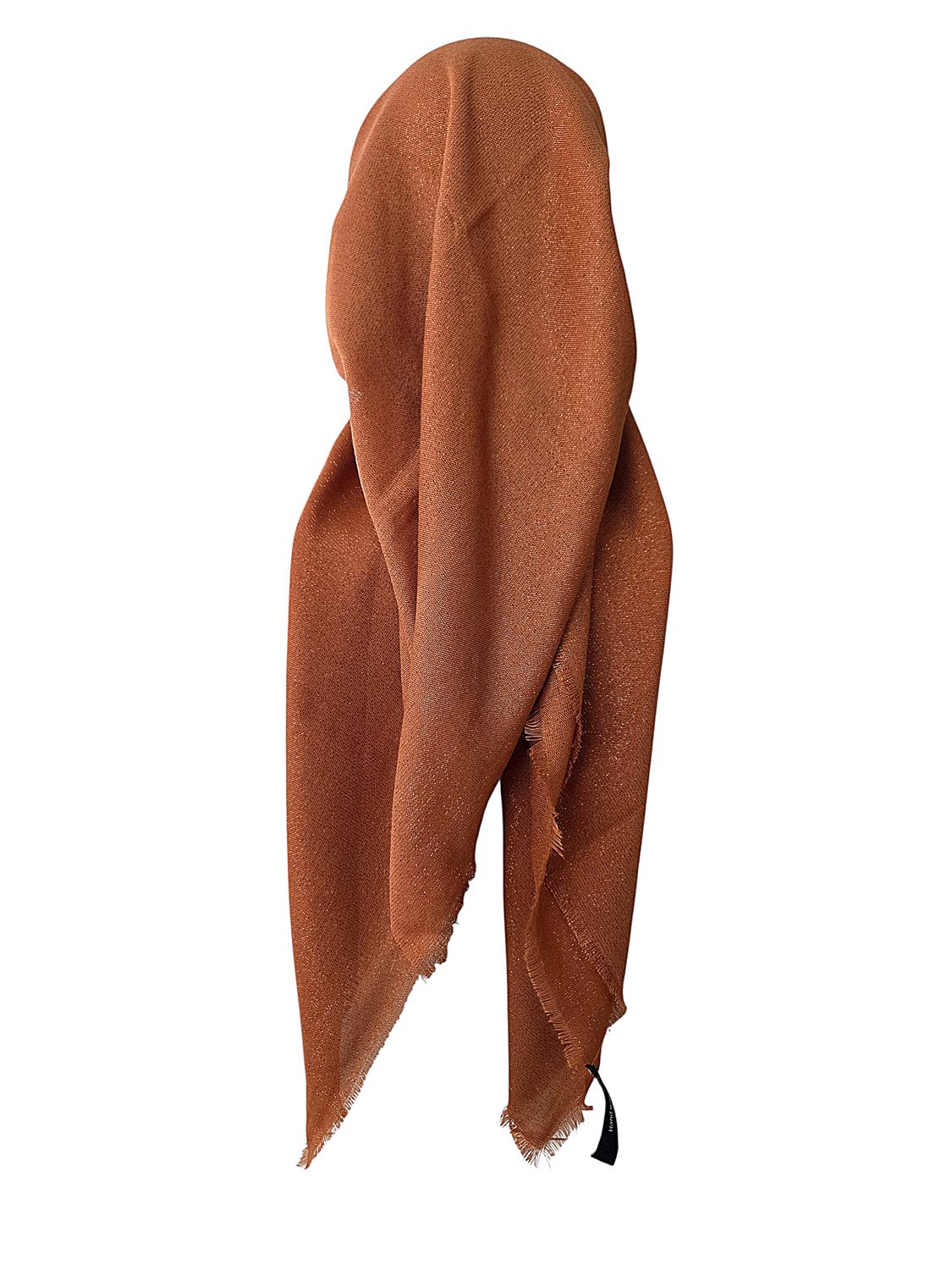 Pumpkin spice - Glittery - long kerchief back - soft fringes pretied tichel (BBS) w/band sewn in
