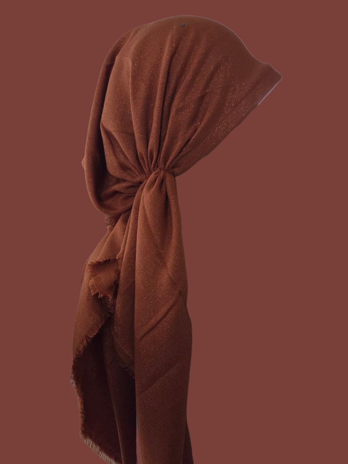 Pumpkin spice shimmer  - soft fringes pretied tichel