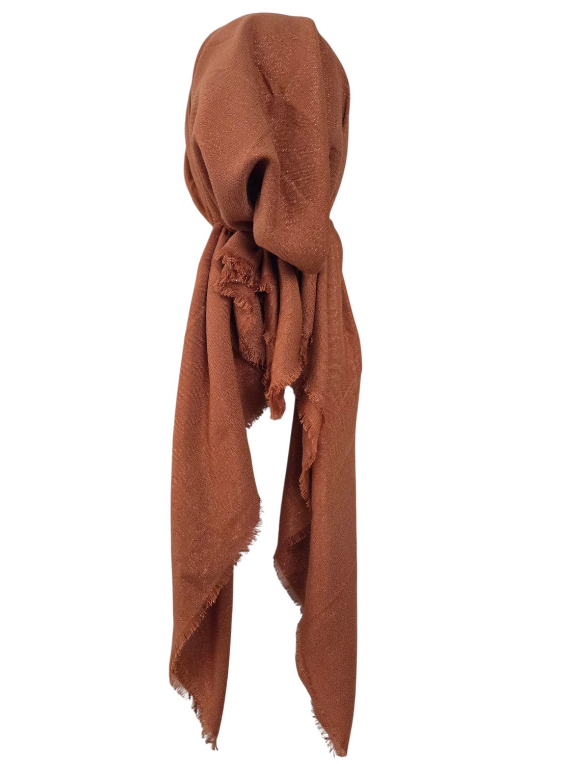 Pumpkin spice shimmer  - soft fringes pretied tichel