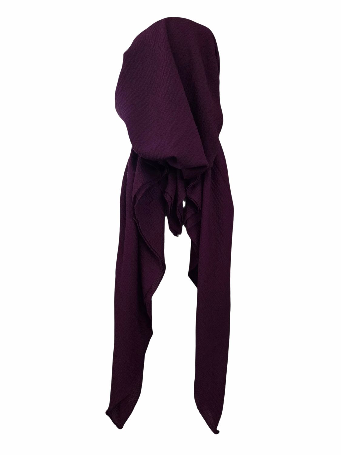 Wine/burgundy textured solid pre-tied tichel