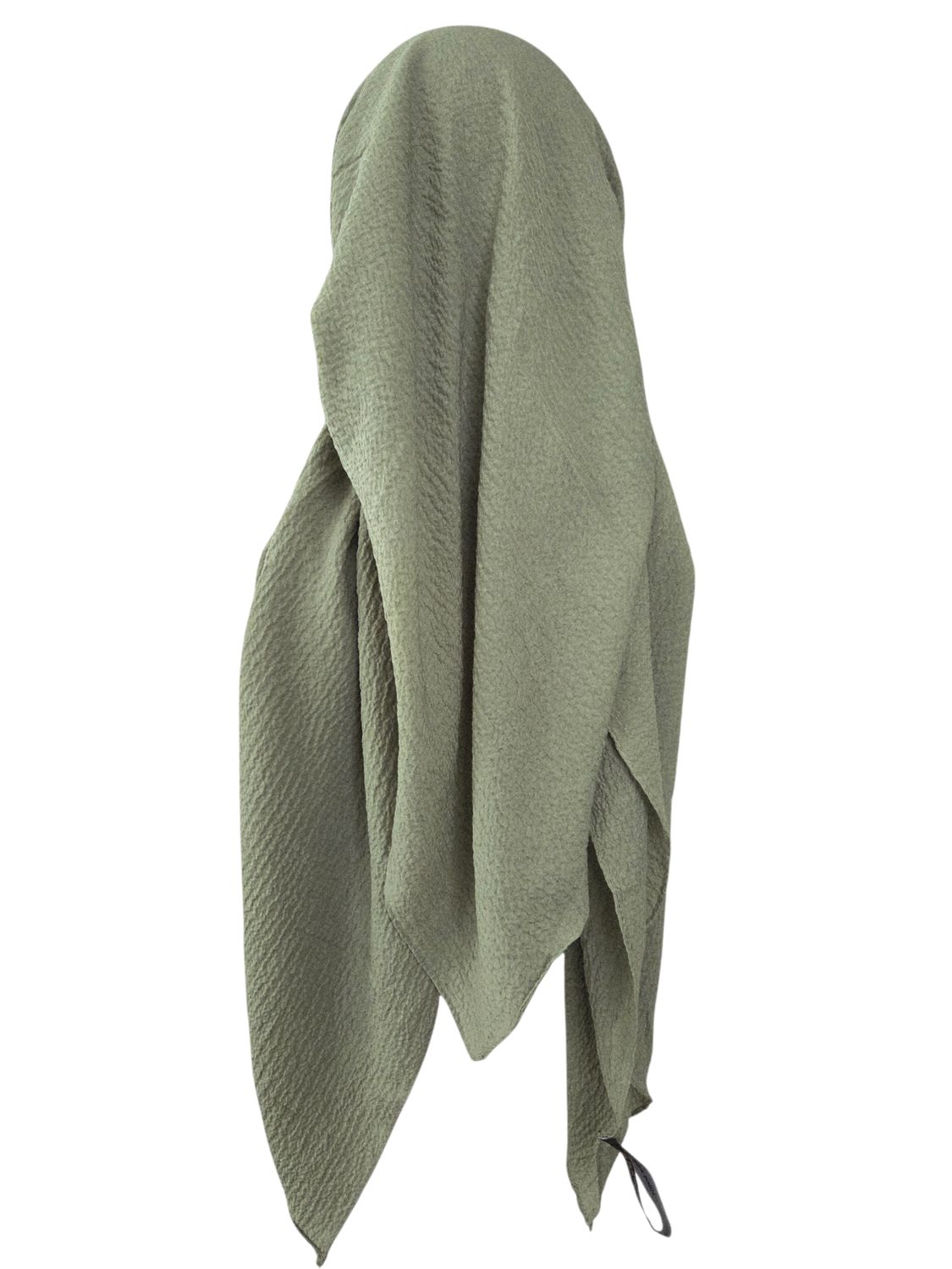 Light avocado - long kerchief back - textured pretied tichel (BBS) w/band sewn in