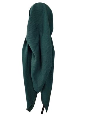 Deep green - long kerchief back - textured pretied tichel (BBS) w/band sewn in