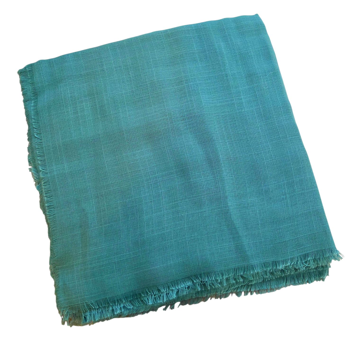 Solid soft fringed tichel - sea green