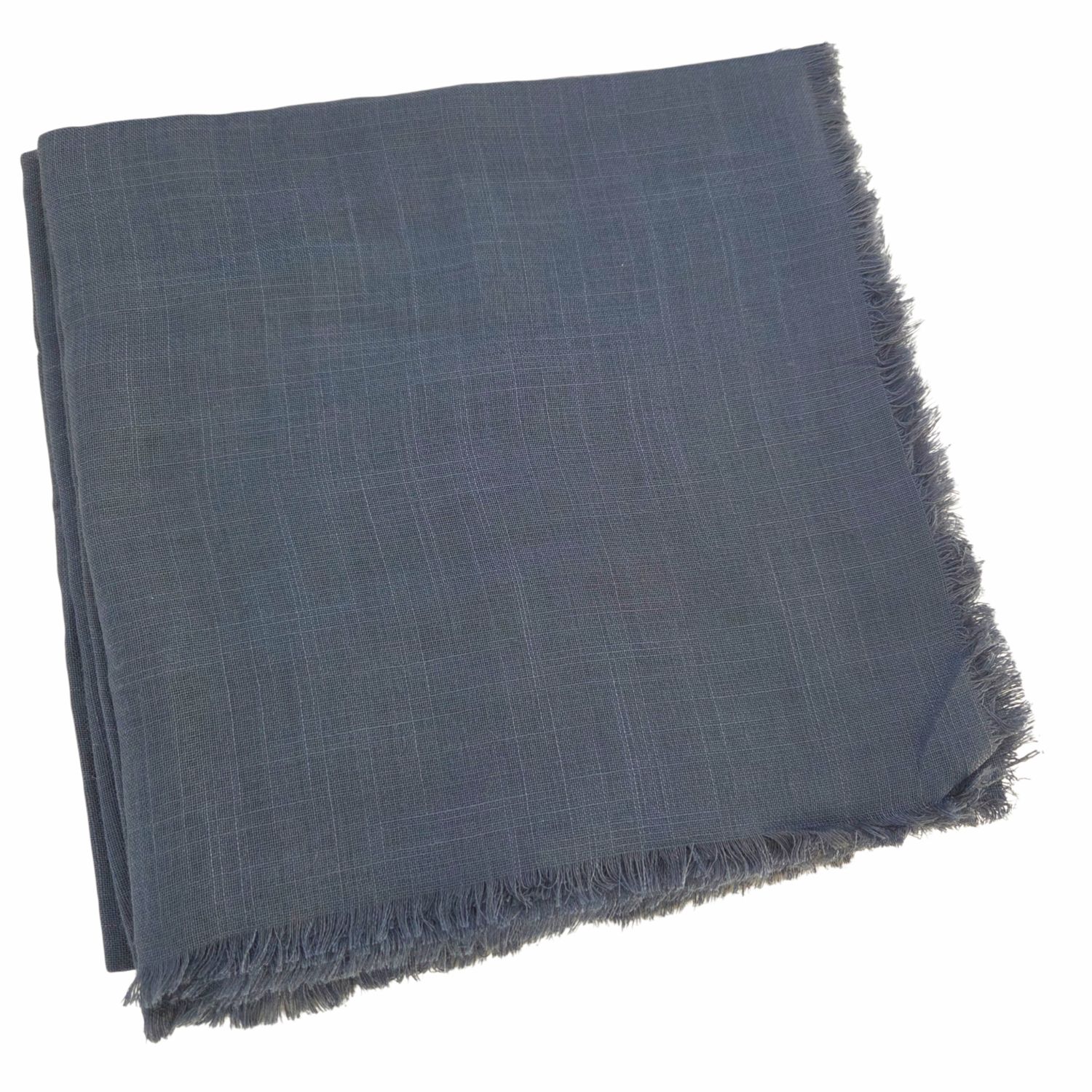 Solid soft fringed tichel - slate 
