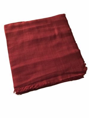 Solid soft fringed tichel - brick