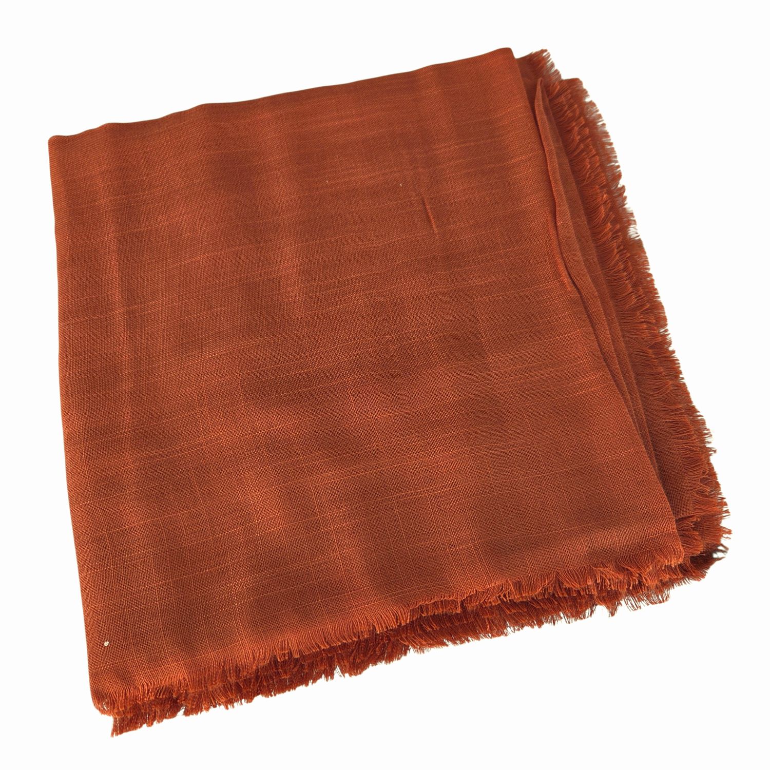 Solid soft fringed tichel - pumpkin spice 