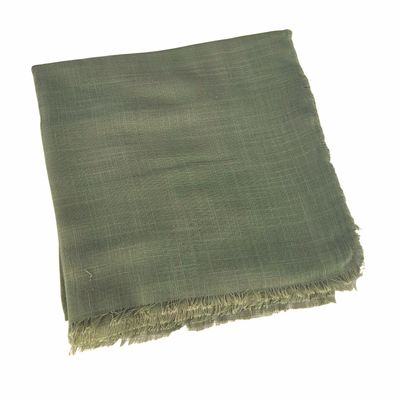 Solid soft fringed tichel - lighter army green 