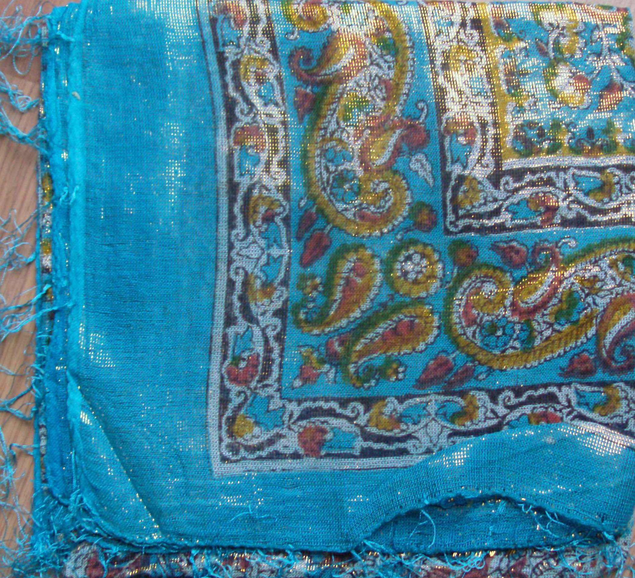 Aqua blue shimmering tichel