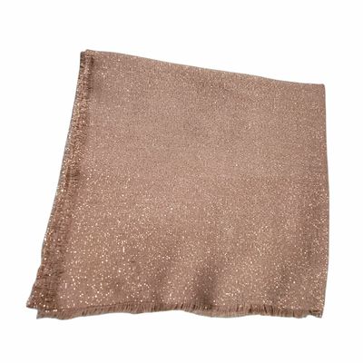 Solid slightly glittery soft fringed tichel - rose gold