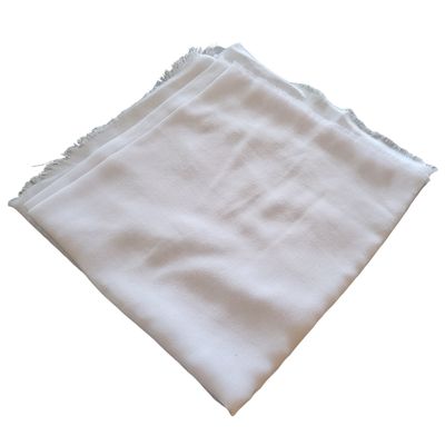 Solid soft fringed tichel - white