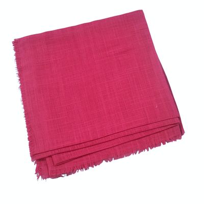 Solid soft fringed tichel - pinkish red