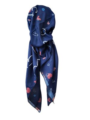 Blue hearts  - Turkish pretied tichel (BBS)