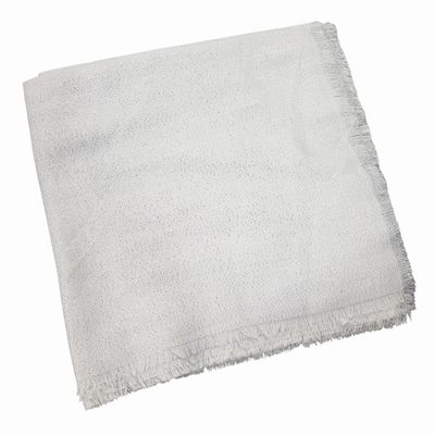 Solid slightly glittery soft fringed tichel - white