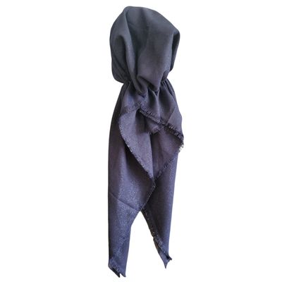 Navy w/silver shimmer  - soft fringes pretied tichel