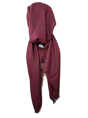 Burgundy w/glitter - soft fringes pretied tichel