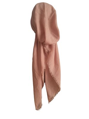 Blush/light dusty pink - soft fringes pretied tichel