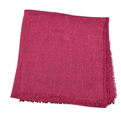 Solid slightly glittery soft fringed tichel - reddish deep berry