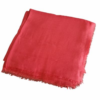 Solid soft fringed tichel - deep coral