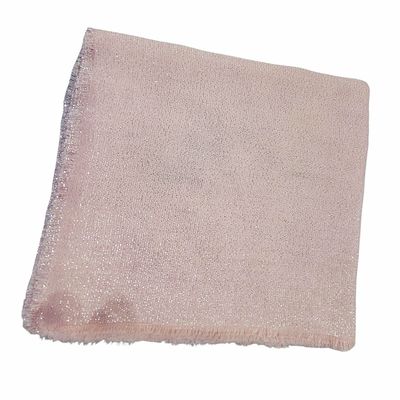 Solid slightly glittery soft fringed tichel - light dusty pink