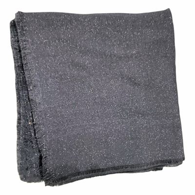 Solid slightly glittery soft fringed tichel - charcoal