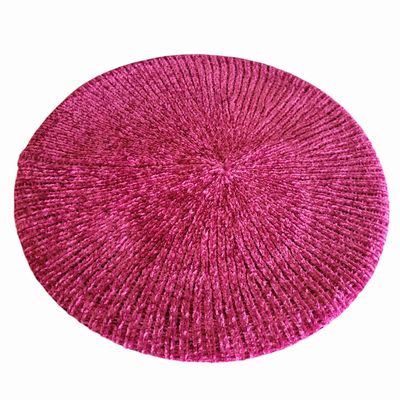Narrow ribbed chenille snood - raspberry
