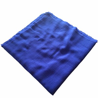 Solid soft fringed tichel - bright blue